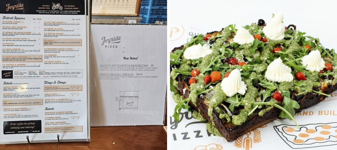 Joyride Pizza Menu
